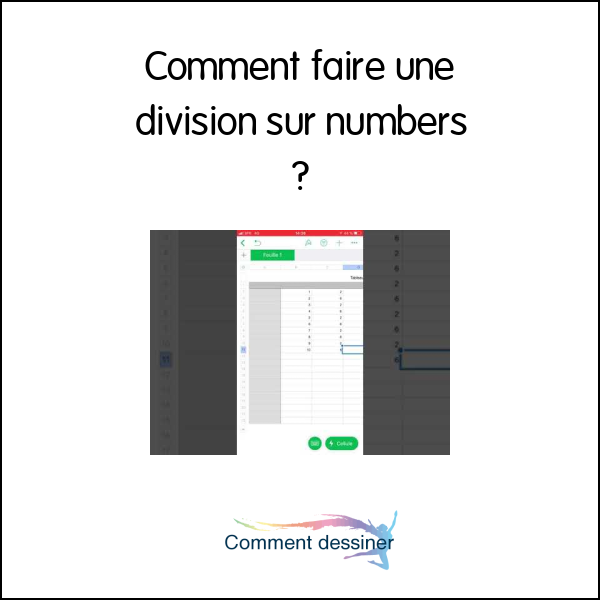 Comment faire une division sur numbers